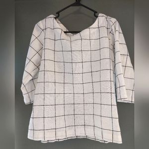 Not Perfect Linen Top 3/4 sleeves XS